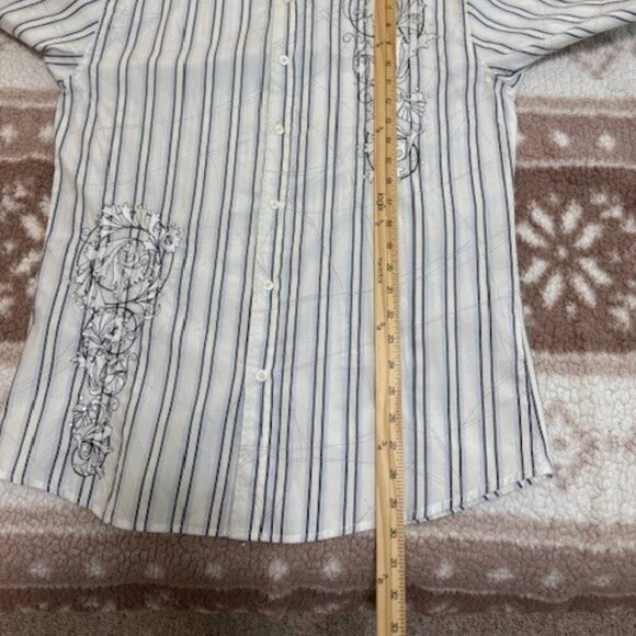 Lamasini Men's Button Up Western Cowboy Long Sleeve Y2K Shirt Large - Picture 9 of 13